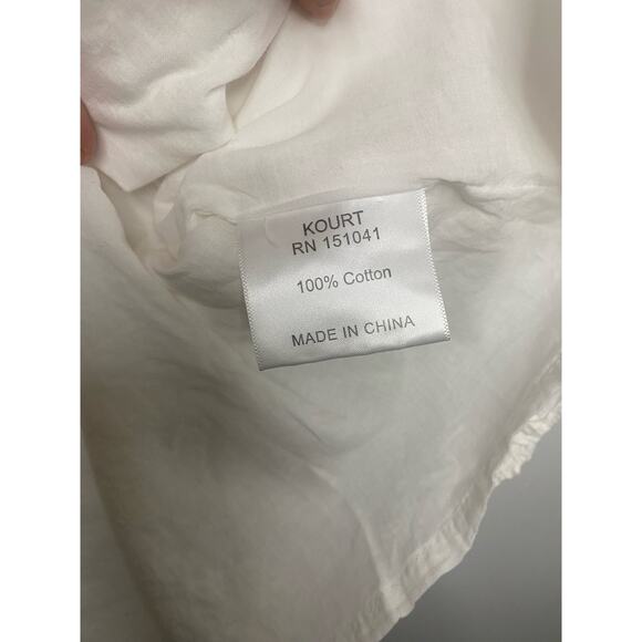 Kourt White Dress with Beautiful Floral Detail. 100% Cotton. Size Medium. - Picture 6 of 6